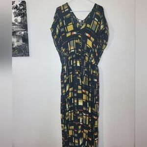 World Market Wide Leg Jumpsuit Romper Size Large/Extra Large Rayon Elastic Waist